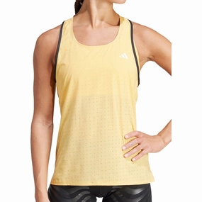 adidas Adizero Womens Running Vest Tank Top - Yellow instant Strength