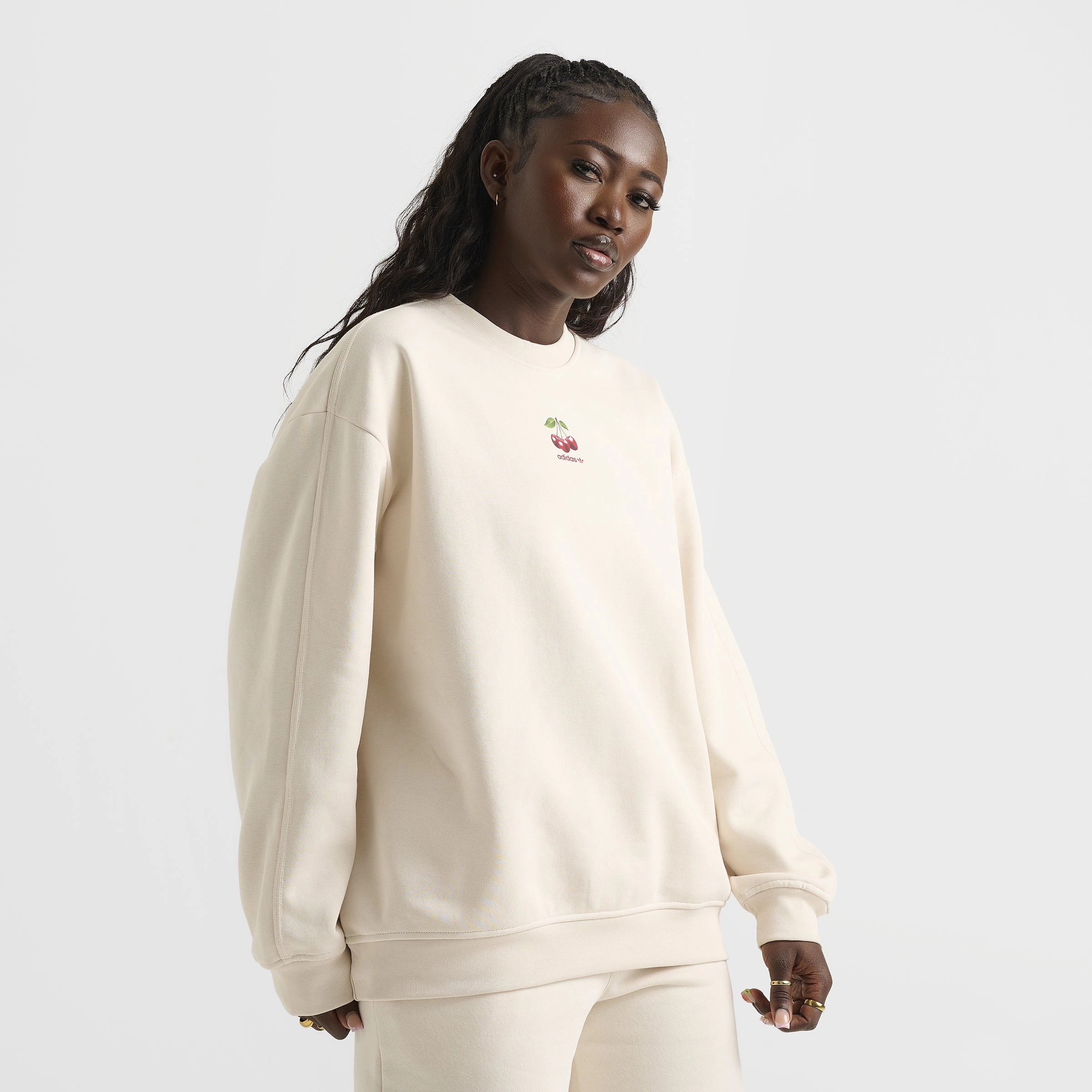 Heavyweight Durability adidas Women's Cherry Crewneck / Wonder White