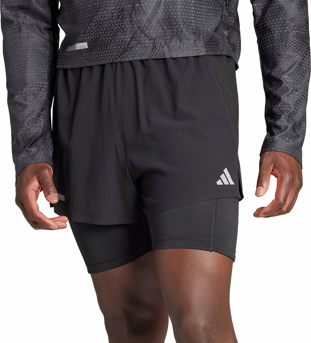 stadium Fashion Show adidas Ultimate 2 In 1 Mens Running Shorts - Black