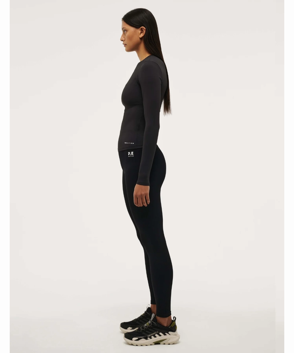 P.E Nation Foundation Long Sleeve Top (Black) TensionAdjustedWaistband Style Mood