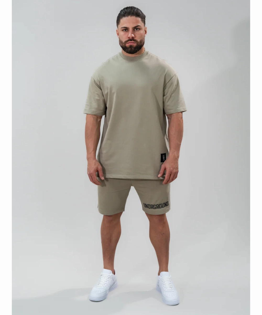 Mind Ease Sunset Scene UNDRGROUND Relaxed Fit Tee (Khaki)