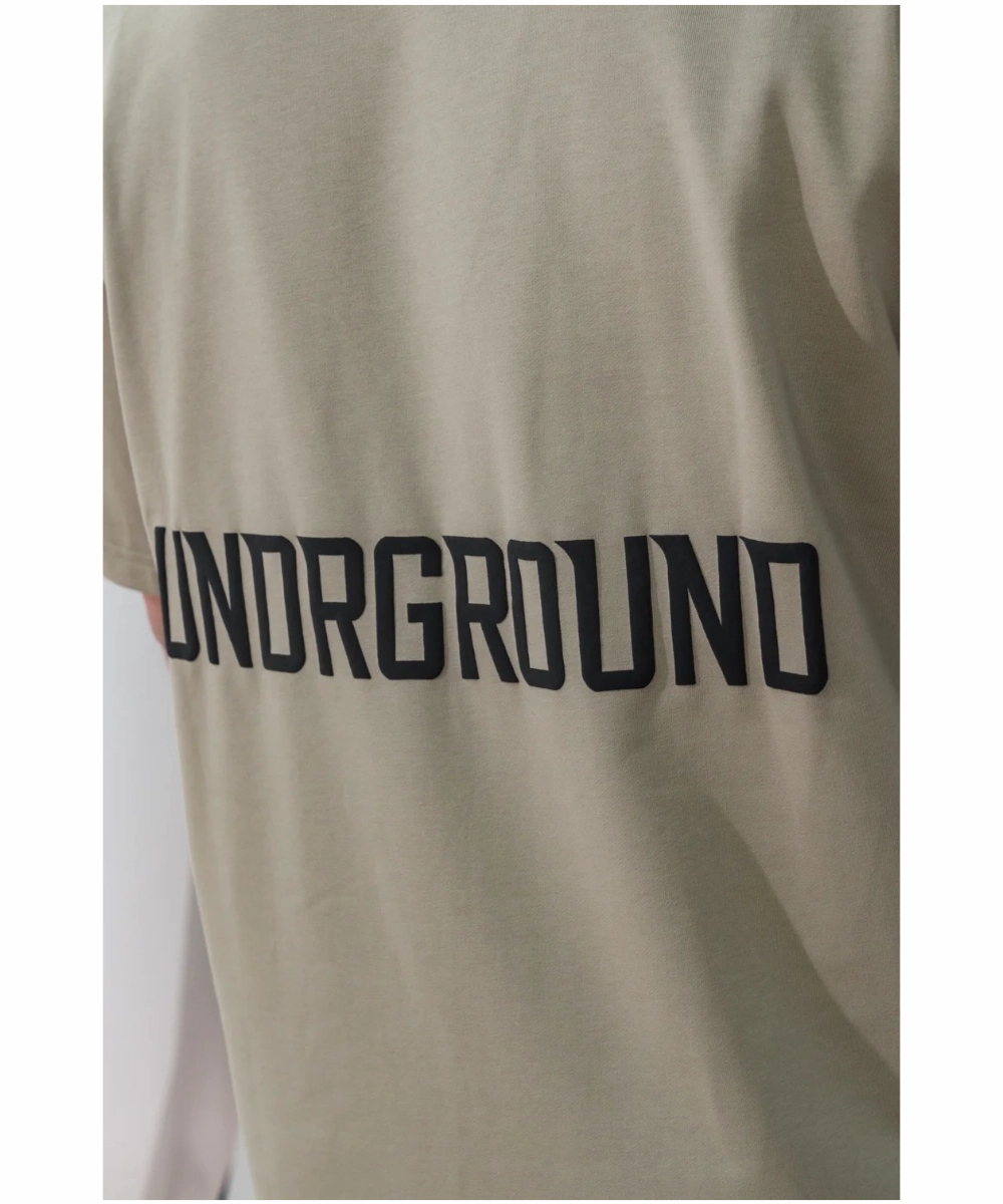 Daily Style Beach Fit UNDRGROUND Relaxed Fit Tee (Khaki)