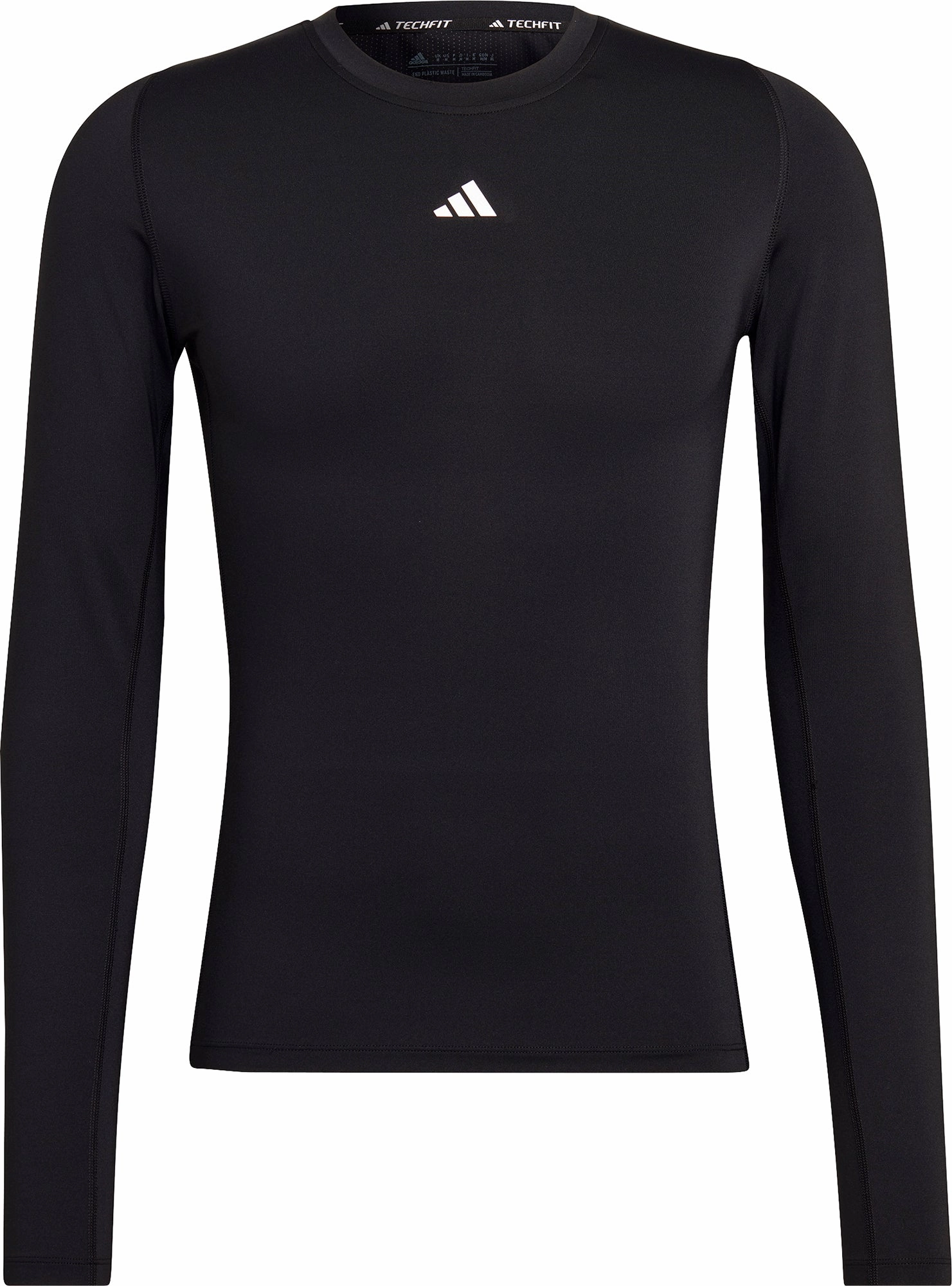 adidas Tech Fit Long Sleeve Mens Training Top - Black All weather Joyful Mood