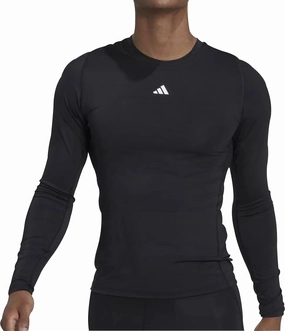 HypoallergenicYarn adidas Tech Fit Long Sleeve Mens Training Top - Black