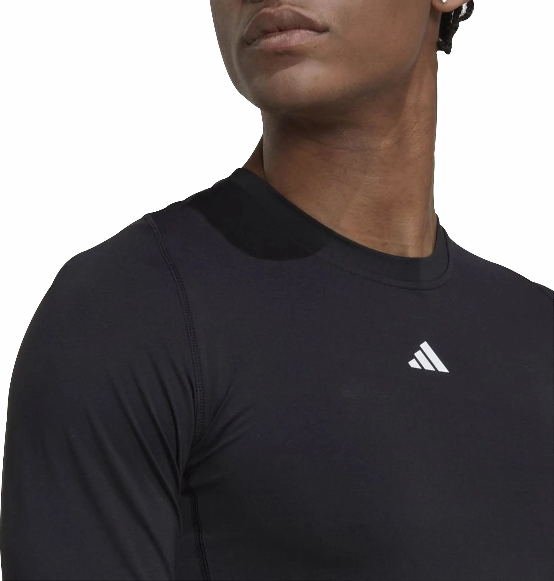 Earth Fit Leader Fit adidas Tech Fit Long Sleeve Mens Training Top - Black