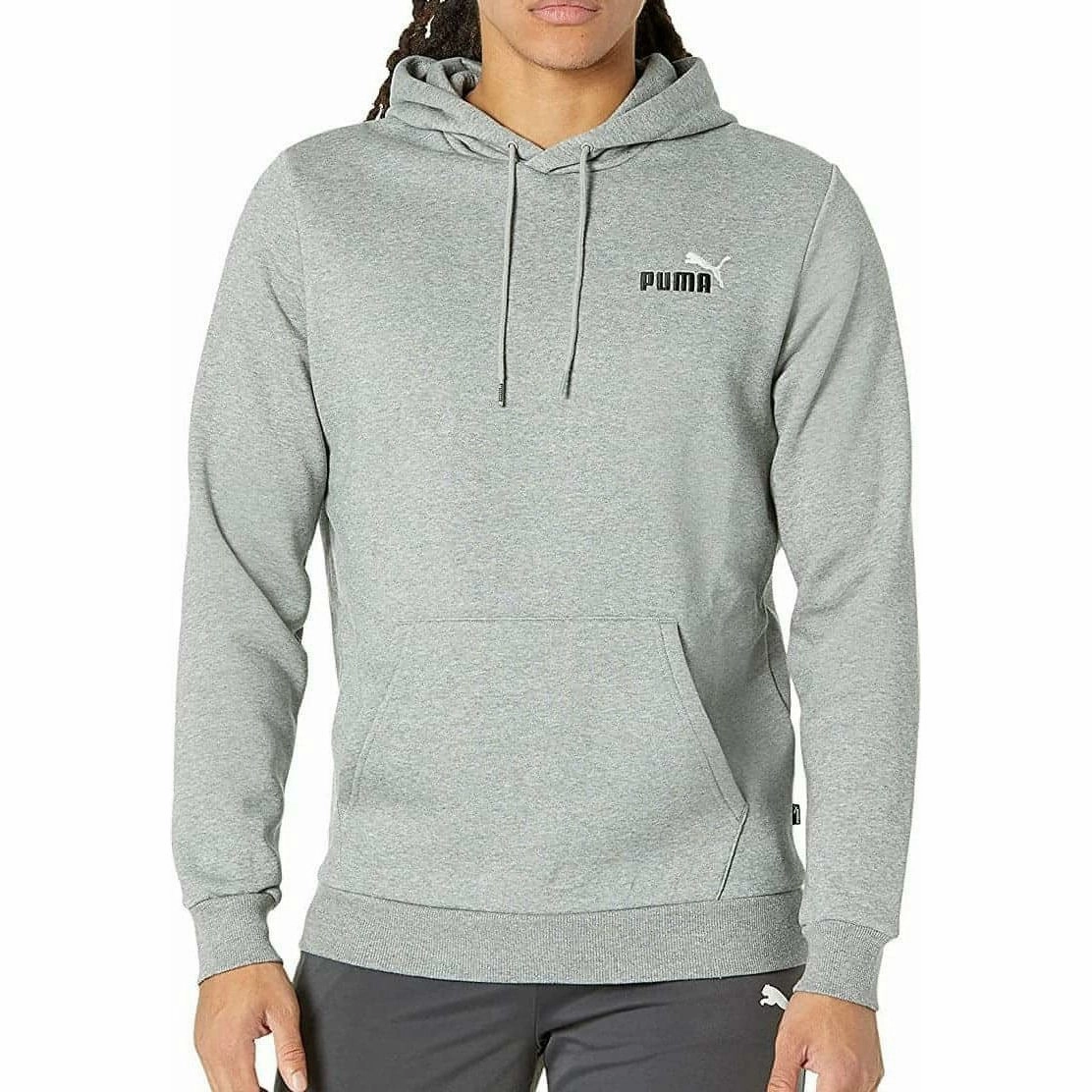 MoistureWickingMaterial Puma Essential   Embroidery Logo Mens Training Hoody - Grey