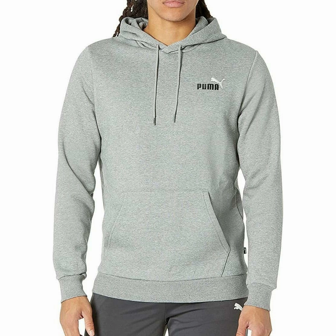 Puma Essential   Embroidery Logo Mens Training Hoody - Grey HypoallergenicYarn