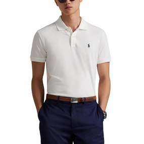 Business Ready RLX Polo Performance Ralph Lauren Performance Stretch Mesh Golf Polo Shirt - Ceramic White
