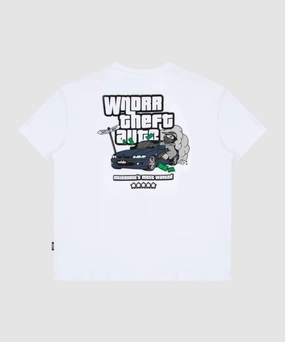 WNDRR Most Wanted Box Fit Tee (White) Reinforced Knees