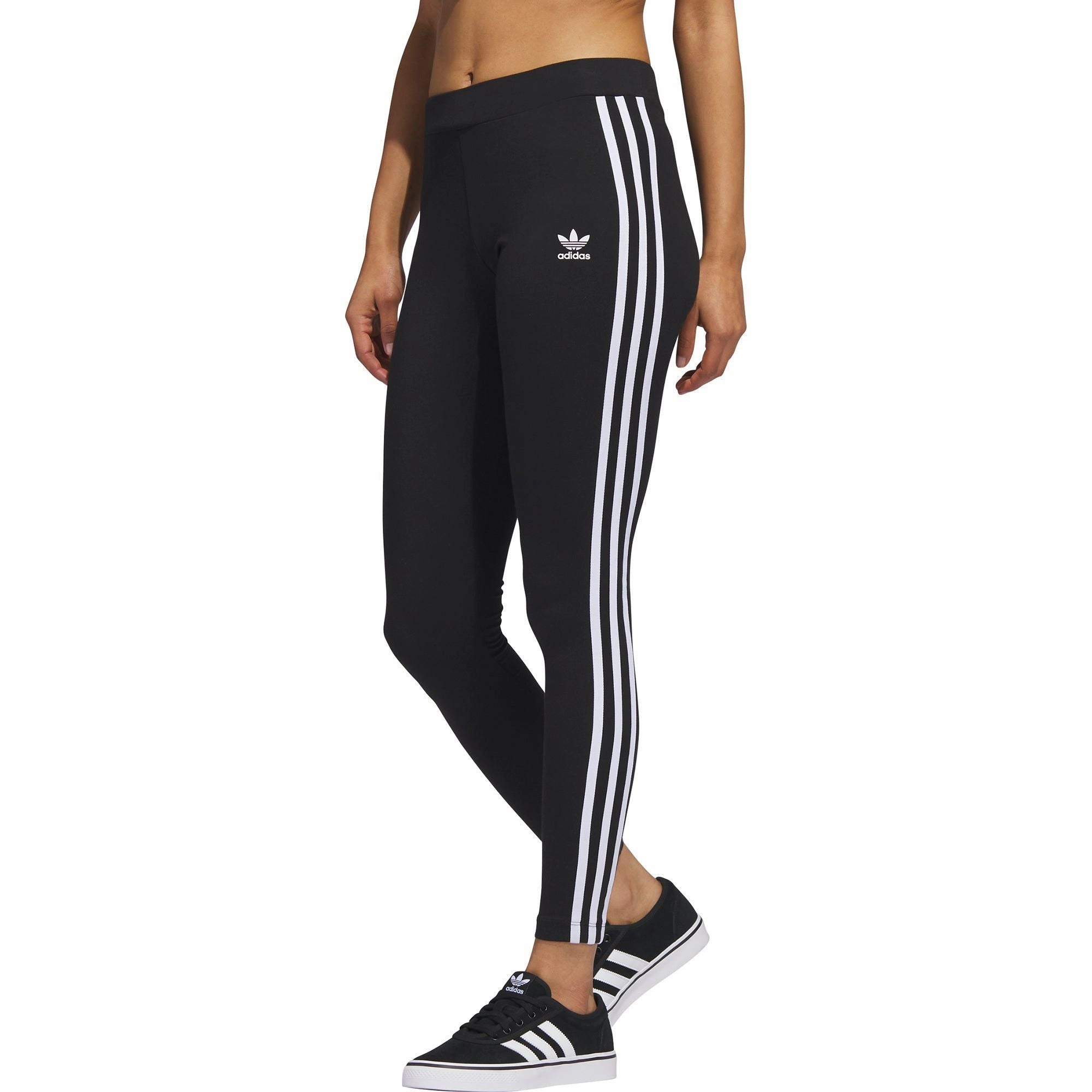 adidas Adicolour Classic 3 Stripes Womens Long Training Tights - Black Eco Core Morning Ease