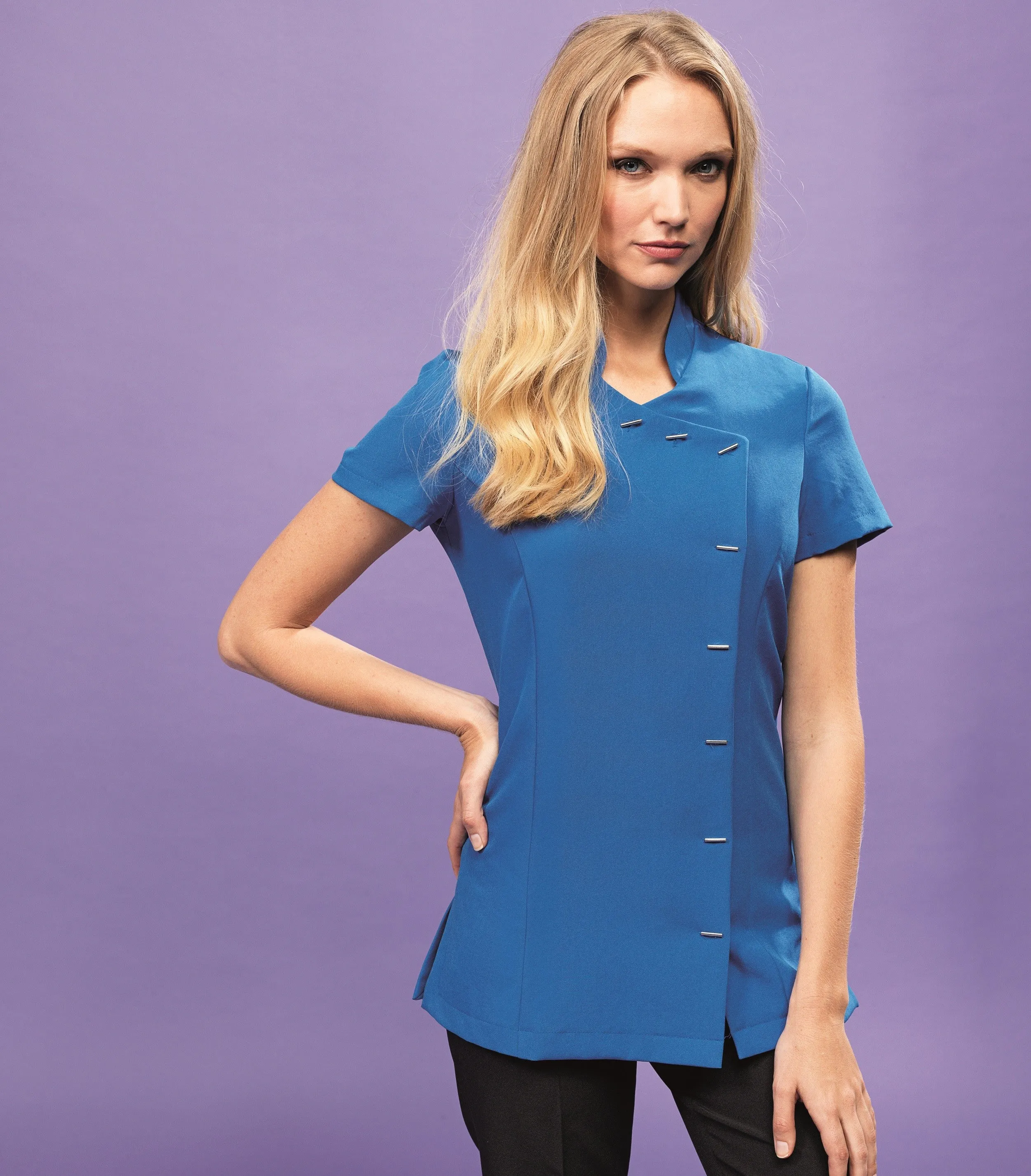 SoftLining 'Orchid' Beauty & Spa Tunic Asymmetric | BLACK