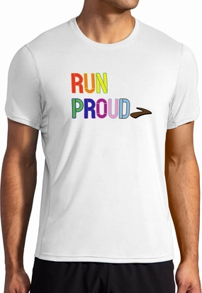 Retro Brooks Distance Graphic Short Sleeve Mens Running Top - White