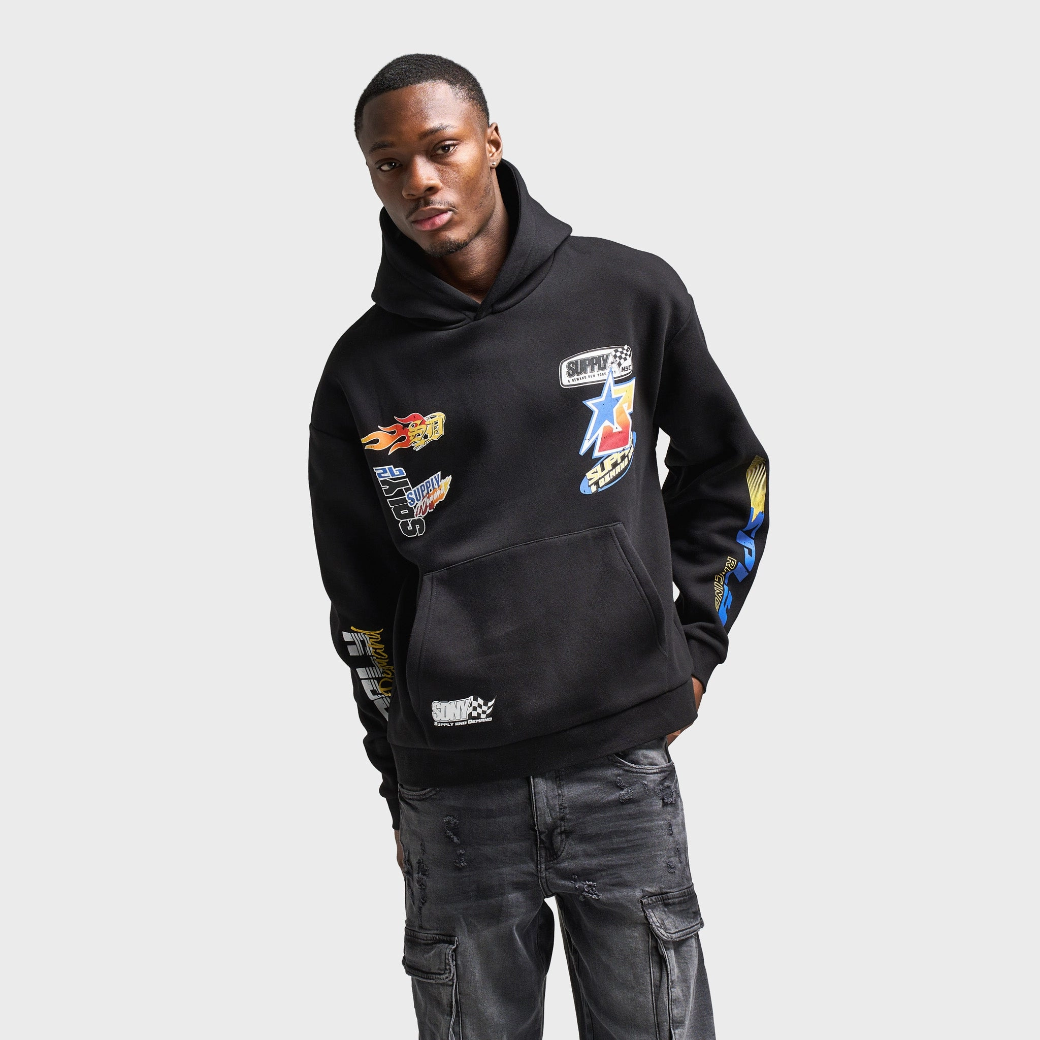 Supply & Demand Boyd Pullover Hoodie / Black Stain Resistant Comfort Fit