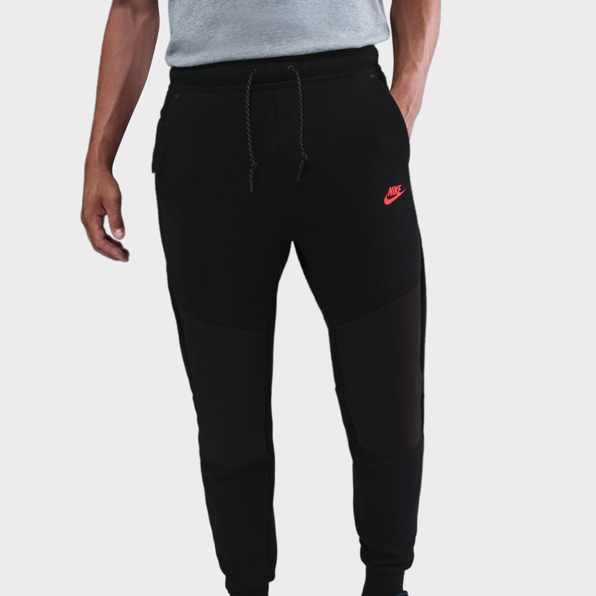 Nike Sportswear Tech Fleece Joggers Black / Smoke Grey - Bright Crimson shawl venue cyclist
