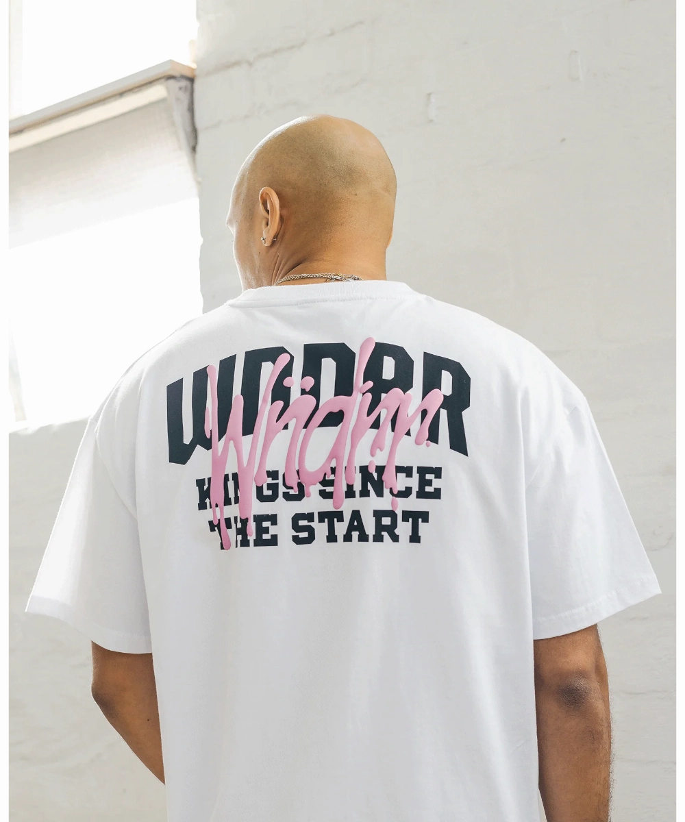 Sunset Scene clean look WNDRR Top Tier Box Fit Tee (White)