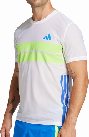adidas Adizero Retro Short Sleeve Mens Running Top - White Versatile Comfort Wear All-day Comfort