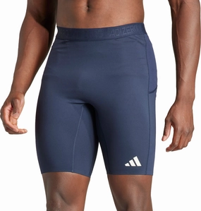 Bonded Seam Technology Anti Static Finish adidas Adizero Mens Short Running Tights - Navy