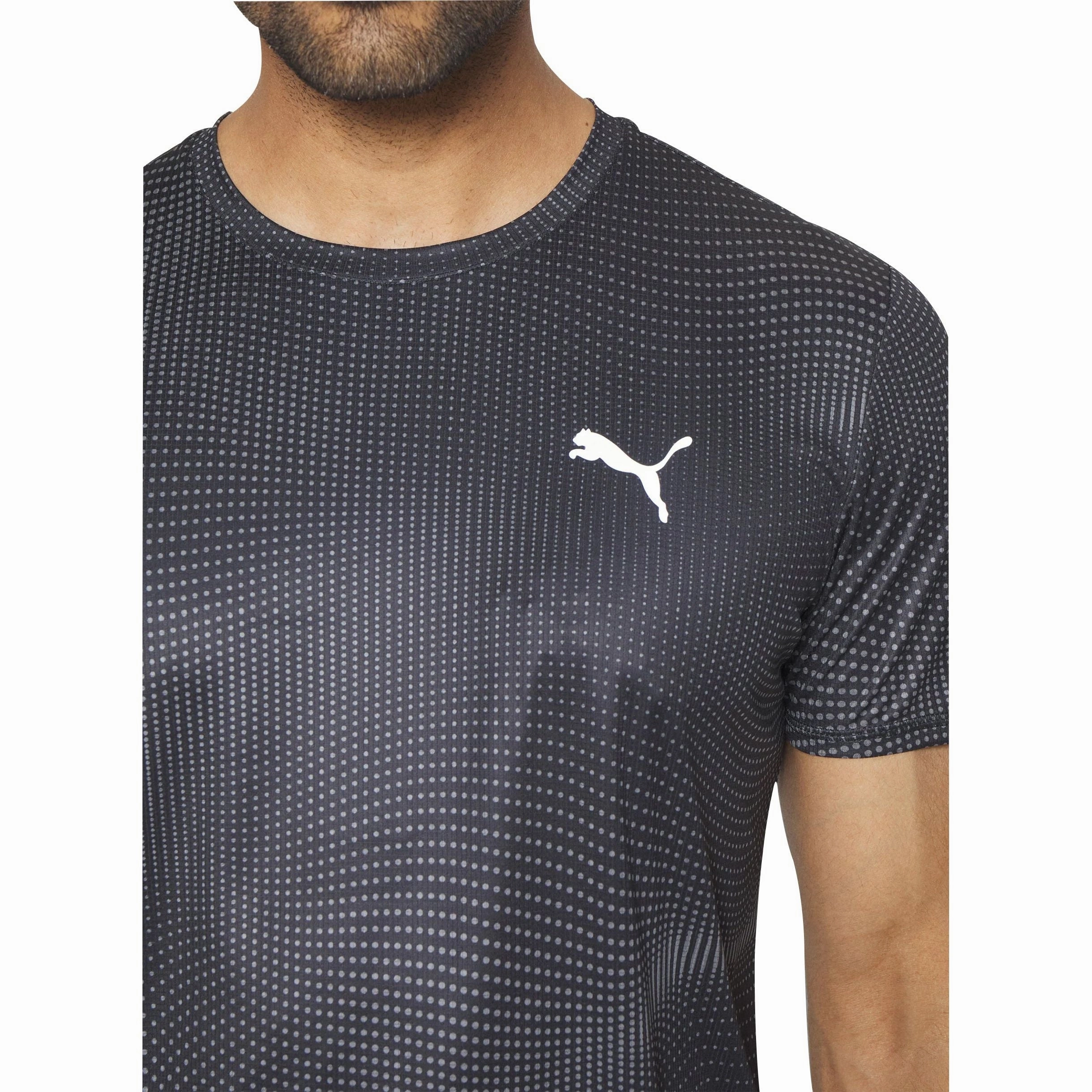 Puma Favourite Short Sleeve Mens Running Top - Black Airflow Ventilation Design