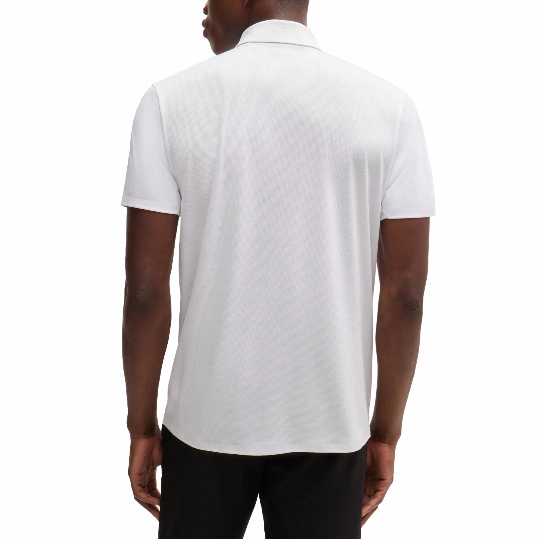 Boss Paddytech Stretch Jersey Polo Golf Shirt - White Lightweight Material Stylish Collar