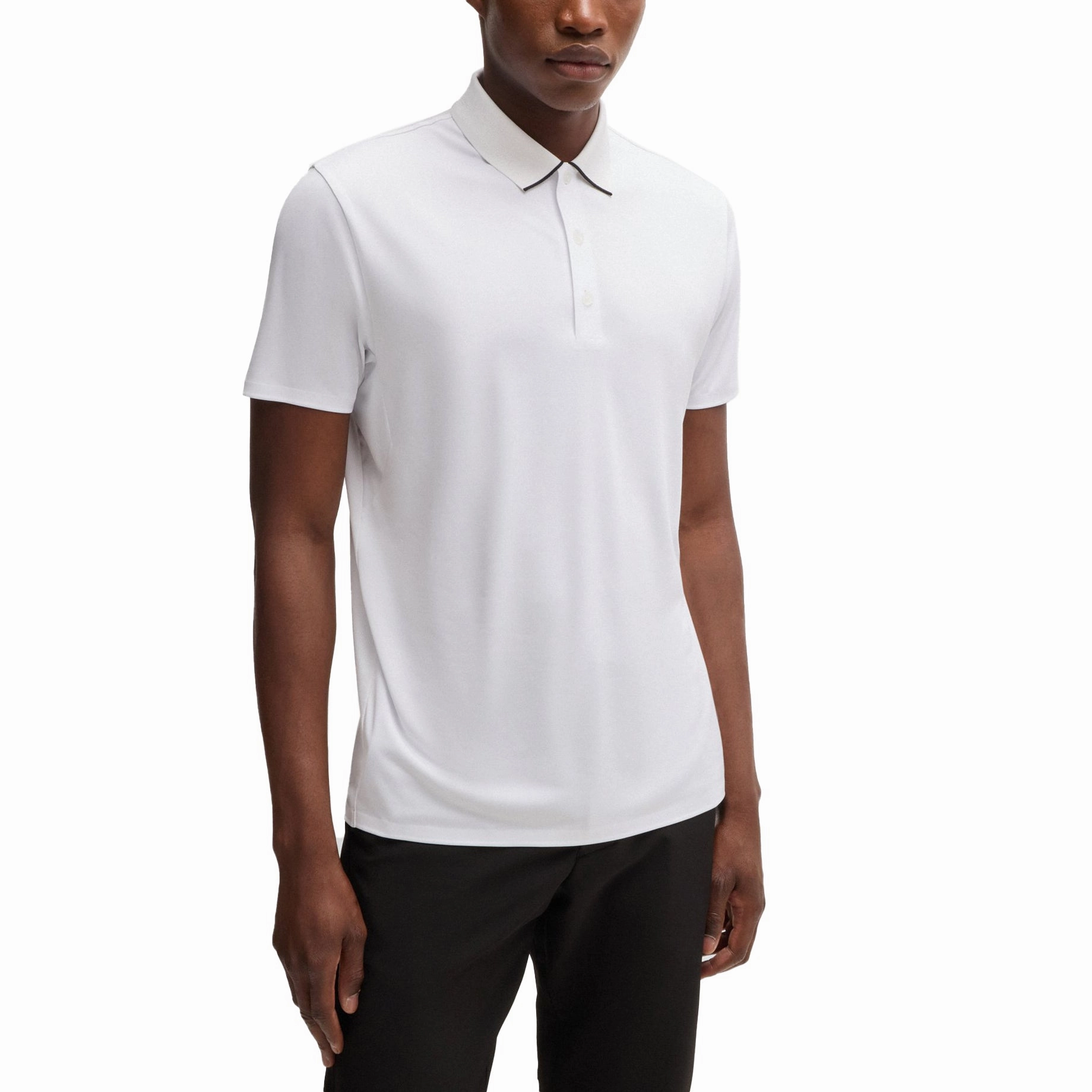 Boss Paddytech Stretch Jersey Polo Golf Shirt - White ZeroIrritation Seams Golf Apparel