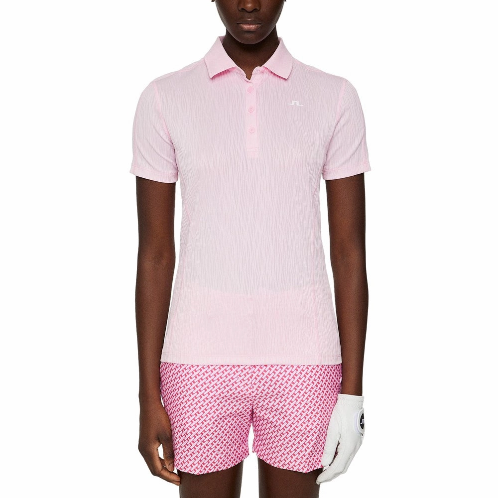 SnagProof Material Unstructured Silhouette J.Lindeberg Women's Izara Golf Polo Shirt - Nosegrey