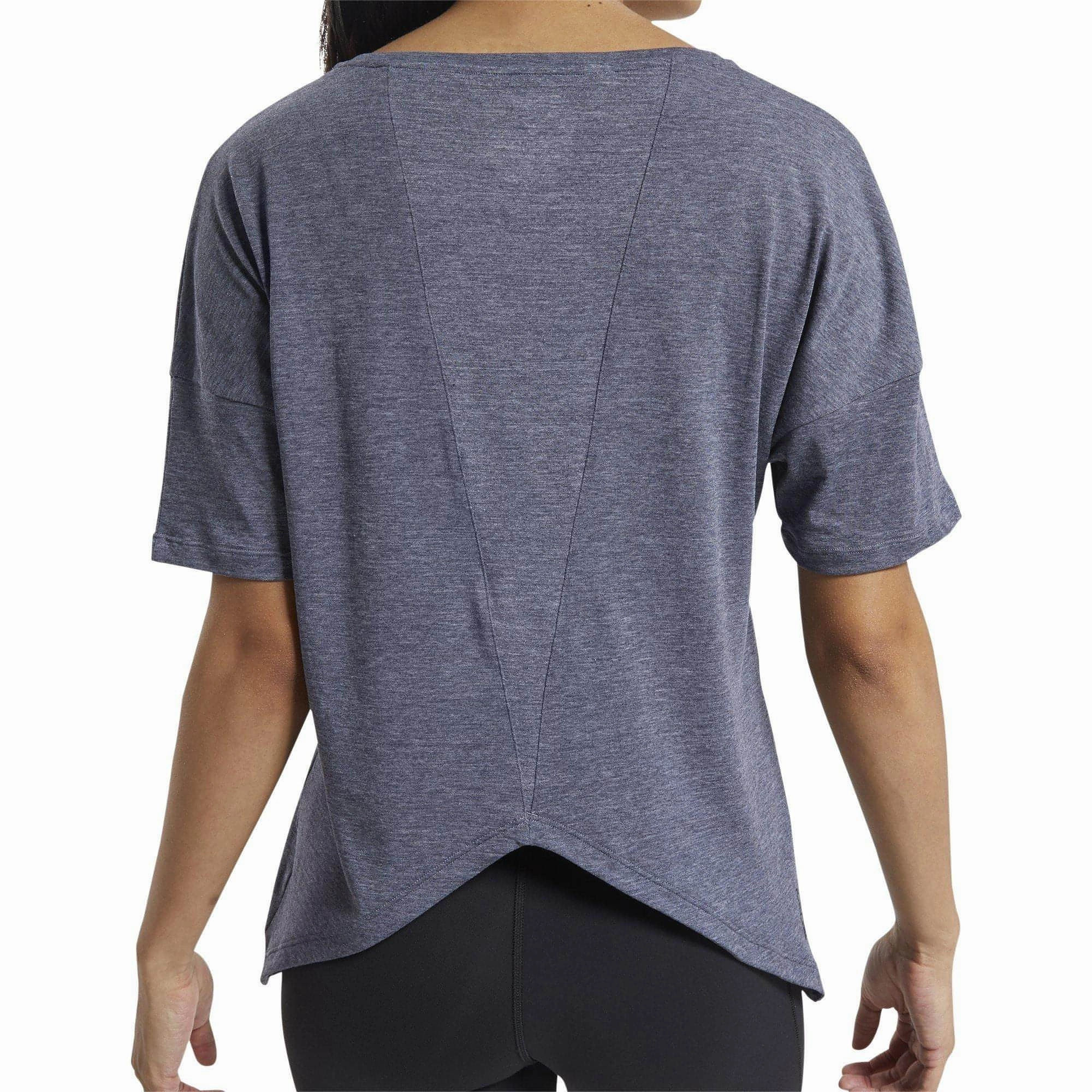 Reebok ActivChill   Cotton Short Sleeve Womens Training Top - Navy LightweightTextile Comfort Fit