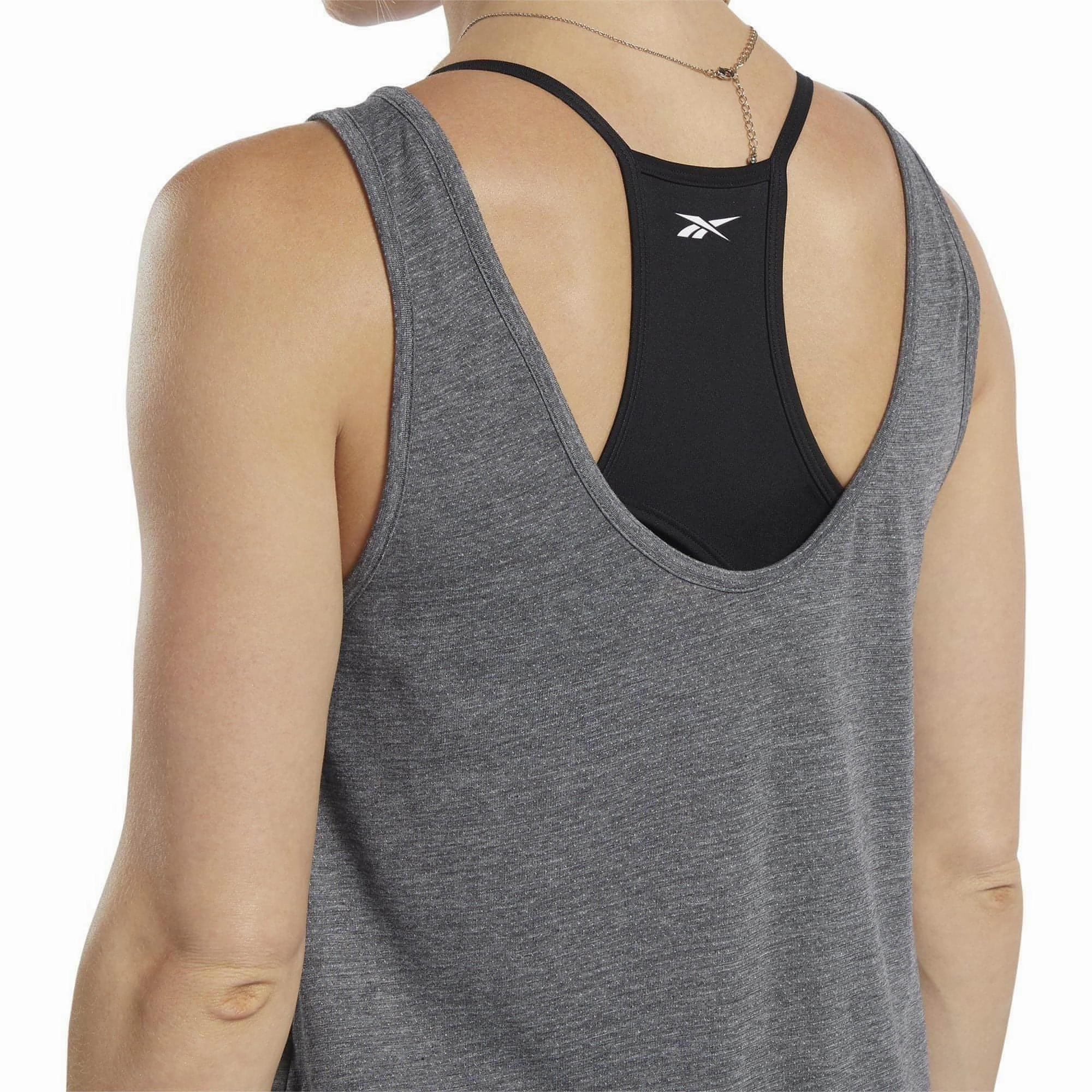 Reebok ActivChill   Cotton Womens Training Vest Tank Top - Grey Water Soul Dad Core