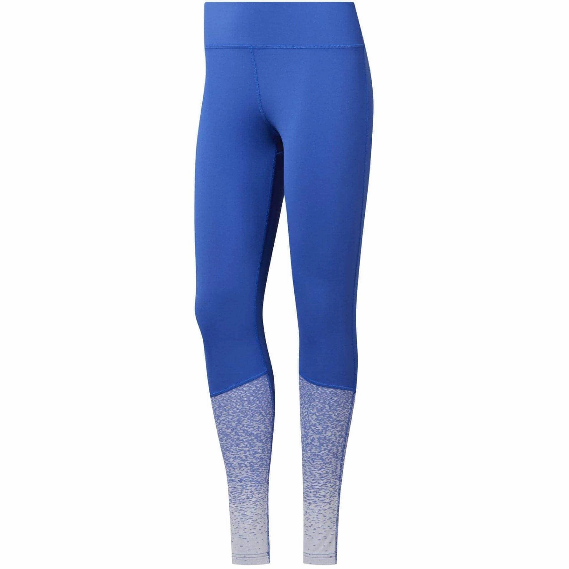 Collapsible Hood EasyAdjustStraps Reebok Crossfit Lux Fade Womens Long Training Tights - Blue