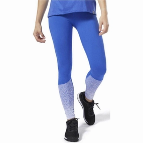 Reebok Crossfit Lux Fade Womens Long Training Tights - Blue Flight Fit Beach Ease