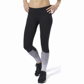 Art Mood Run Core Reebok Lux Fade Womens Long Training Tights - Black