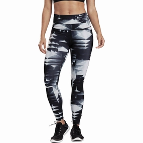 Reebok Sudio Lux 2.0 High Rise Womens Long Training Tights - Black Office Mood Star Soul