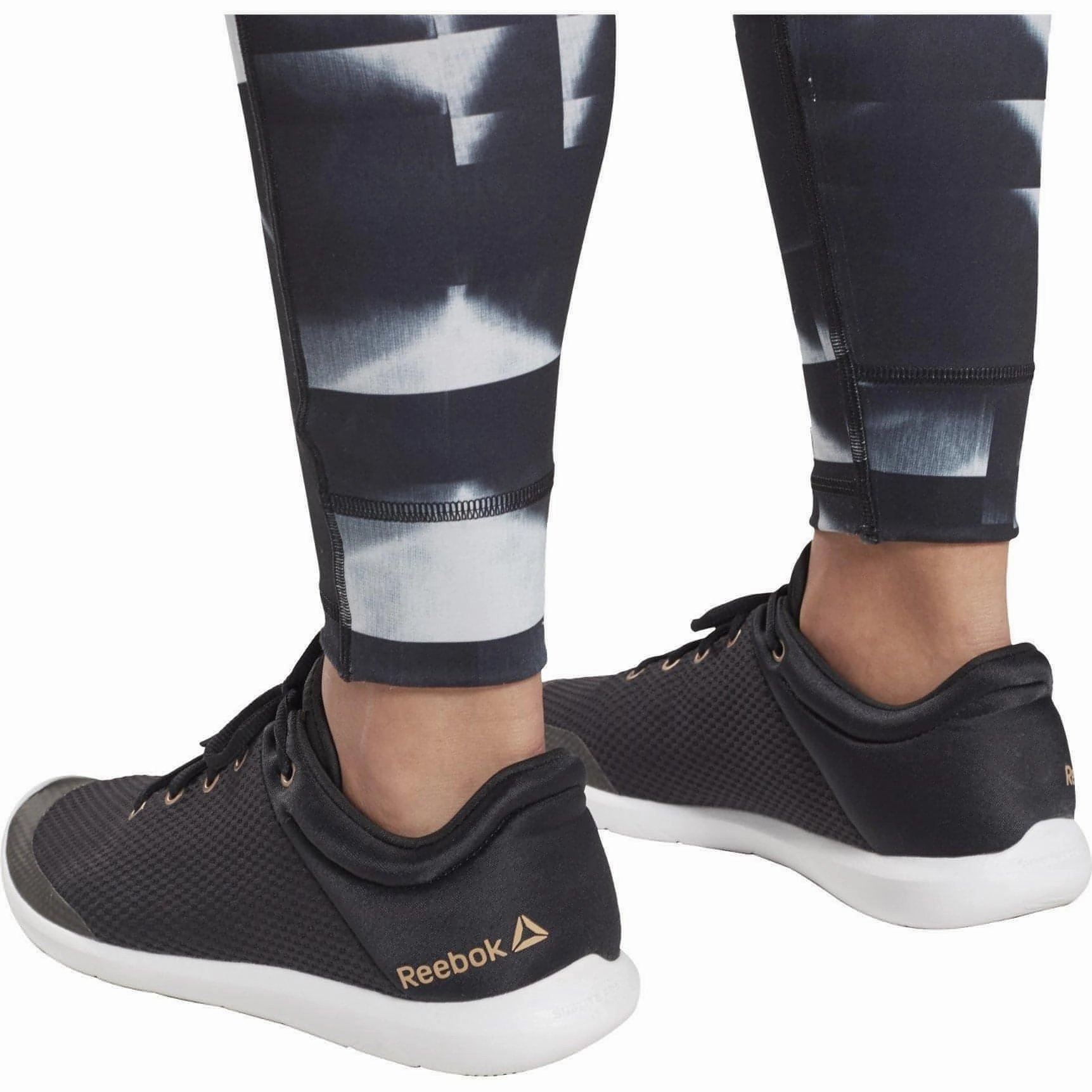Reebok Sudio Lux 2.0 High Rise Womens Long Training Tights - Black Ventilation Panels AntiStatic Treatment