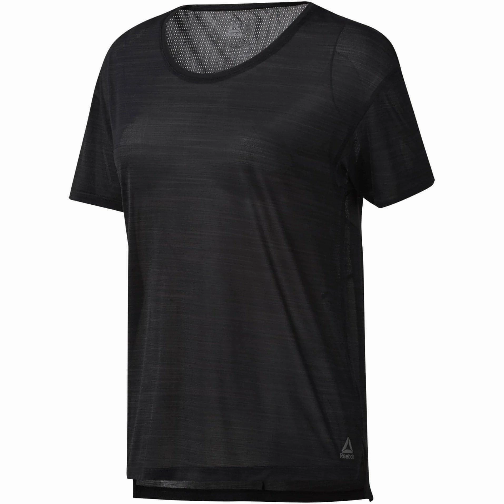 AntimicrobialTreatment Star Light Reebok Workout Ready Activchill Short Sleeve Womens Training Top - Black