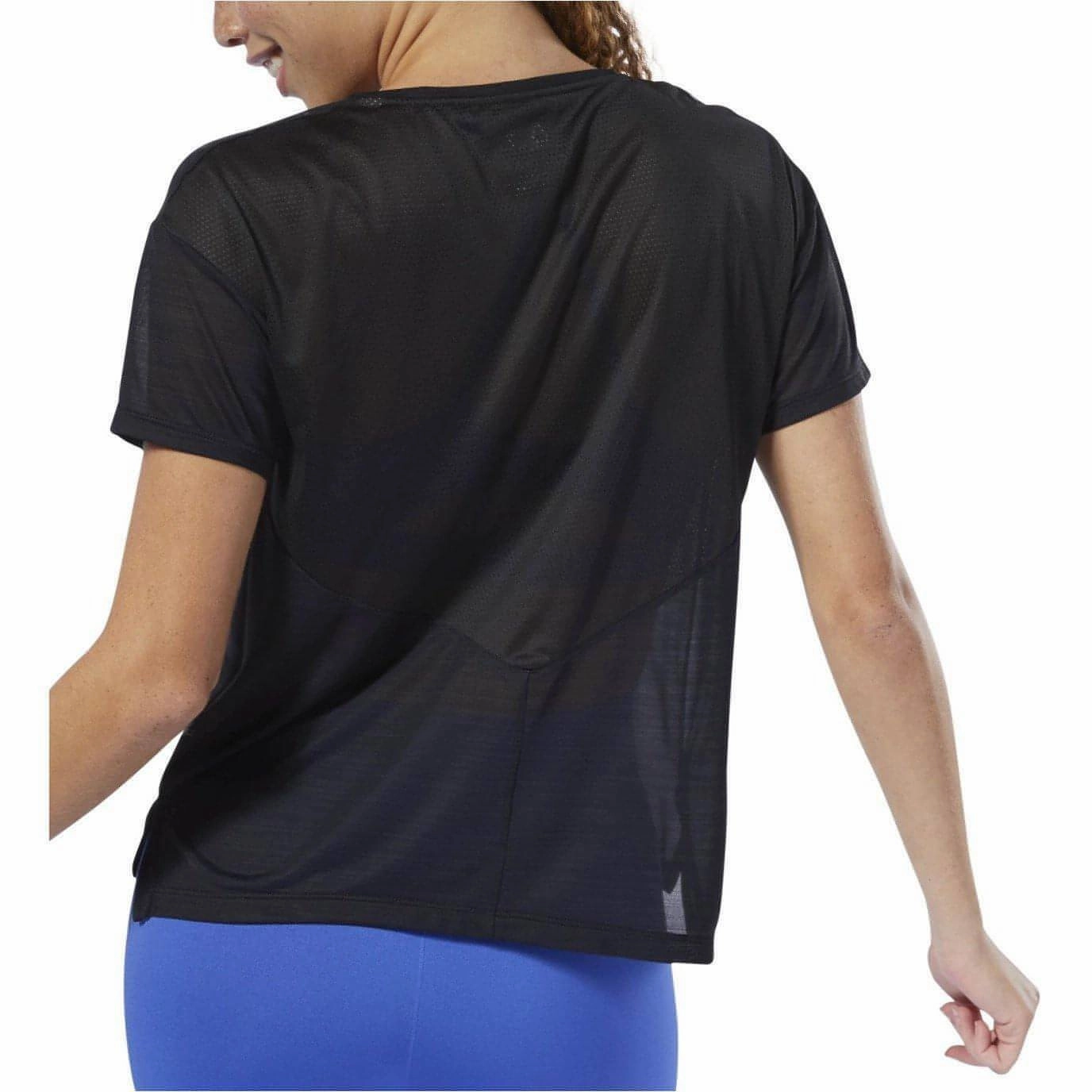 SustainableYarnBlend Reebok Workout Ready Activchill Short Sleeve Womens Training Top - Black