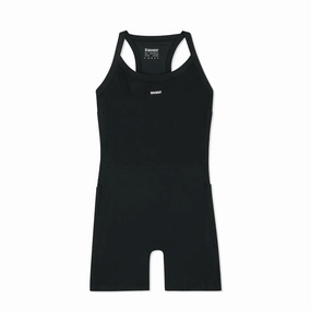 Women's Cadence Scoop Neck One Piece Black Heavy Silk