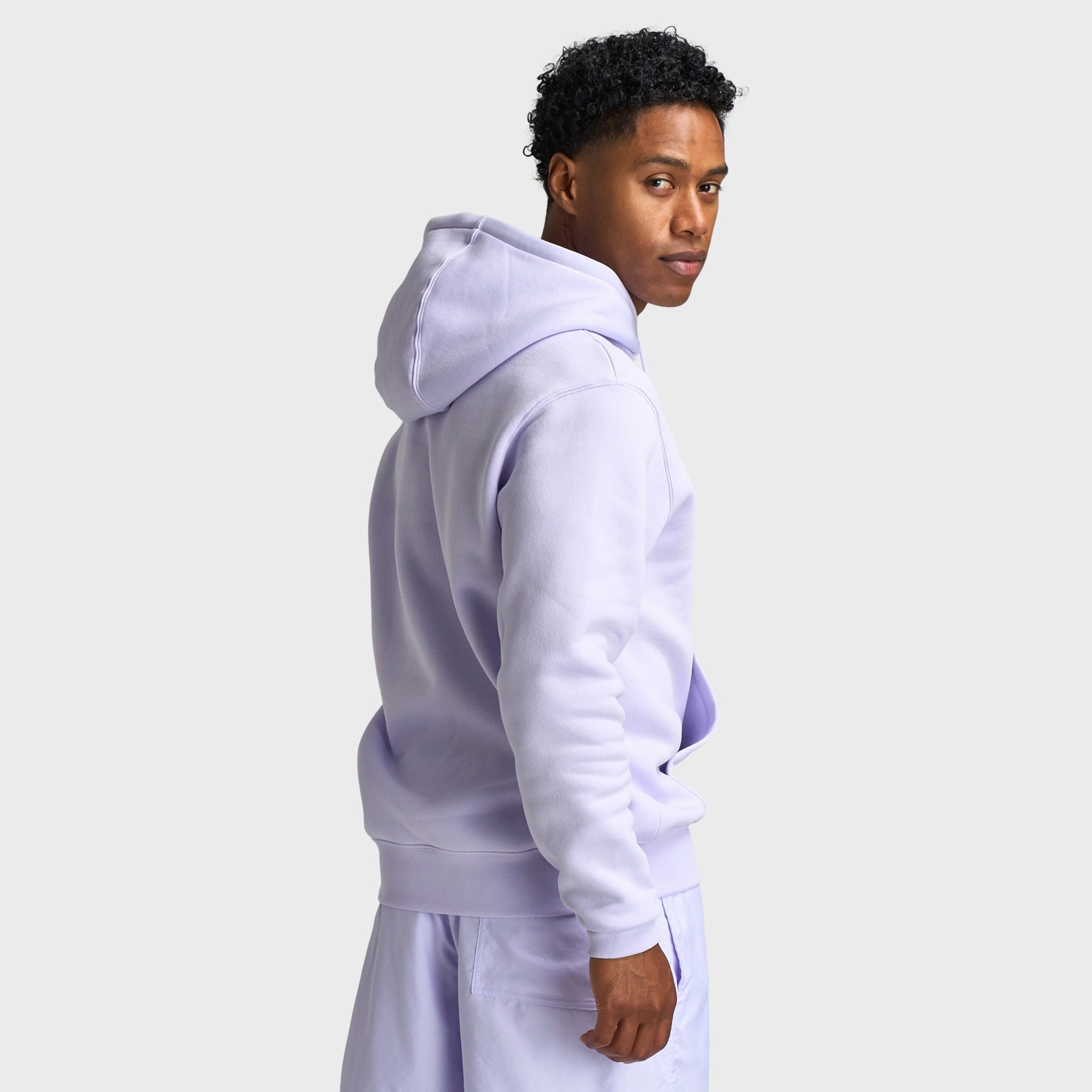 Minimal Aesthetic Nike Club Fleece Pullover Hoodie Amethyst Tint / Amethyst Mist - White