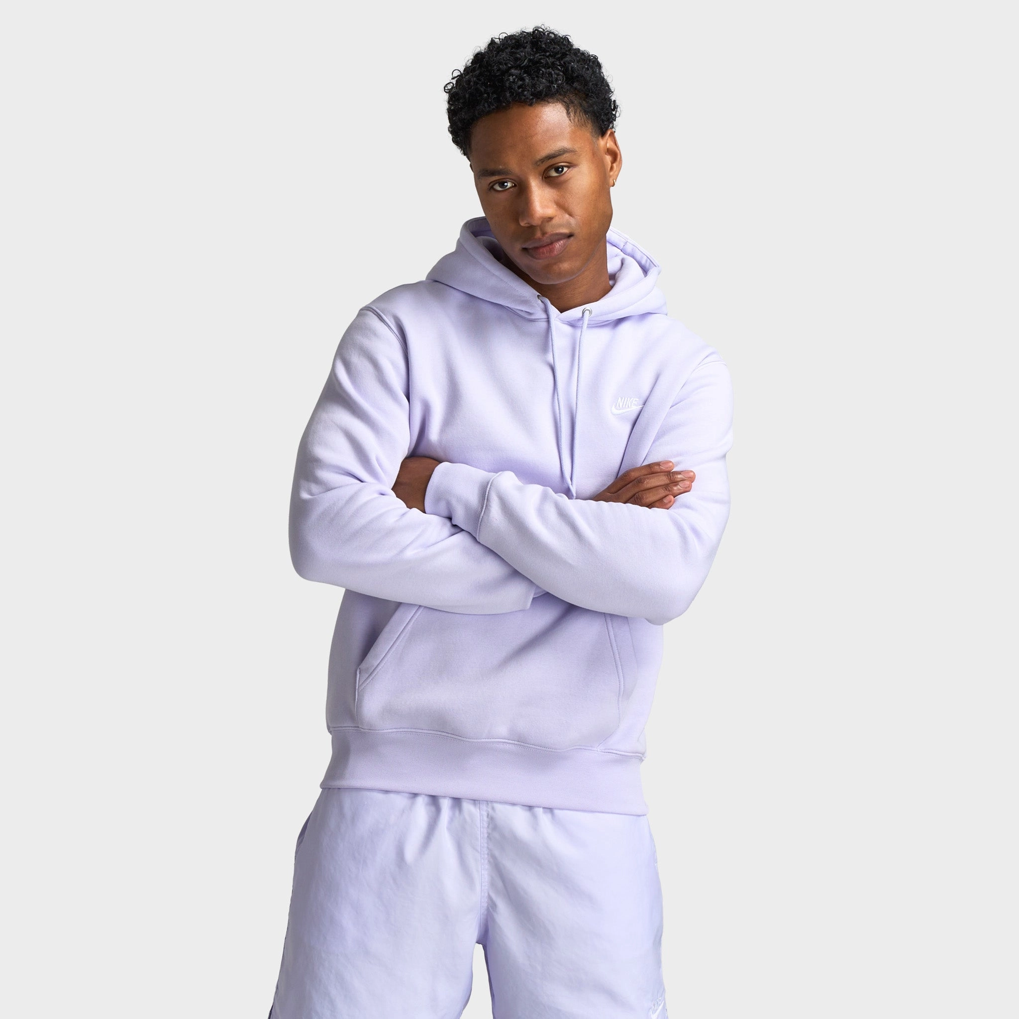 Light Diffusing Fabric Convertible 2 In 1 Function Nike Club Fleece Pullover Hoodie Amethyst Tint / Amethyst Mist - White