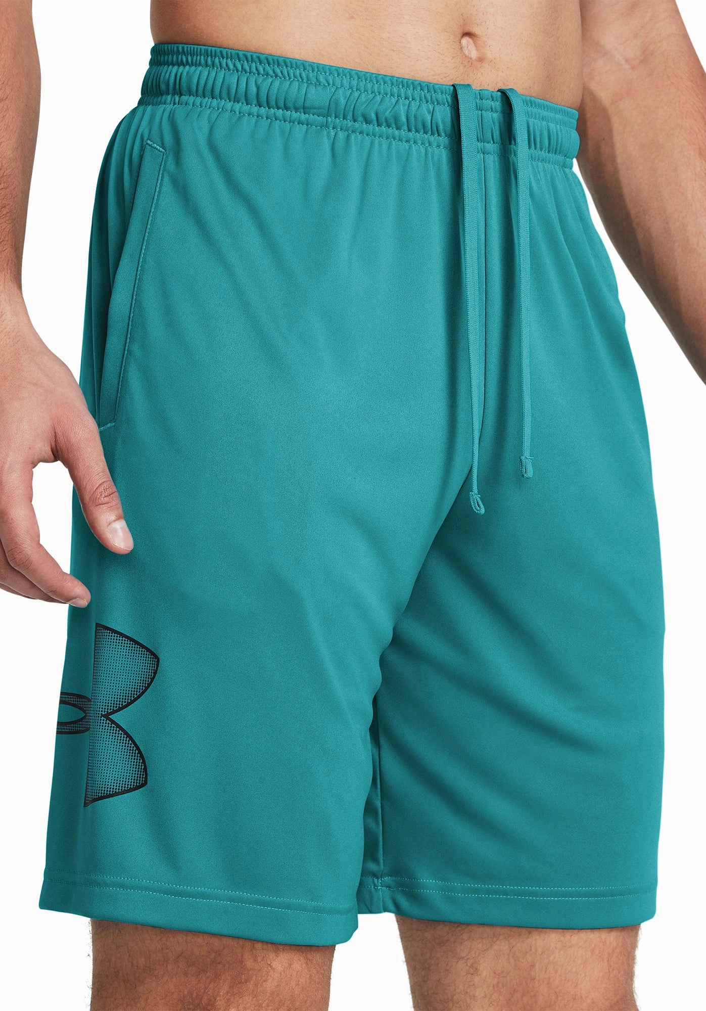 Under Armour Tech Graphic Mens Training Shorts - Green WrinkleFreeFabric LightweightTextile