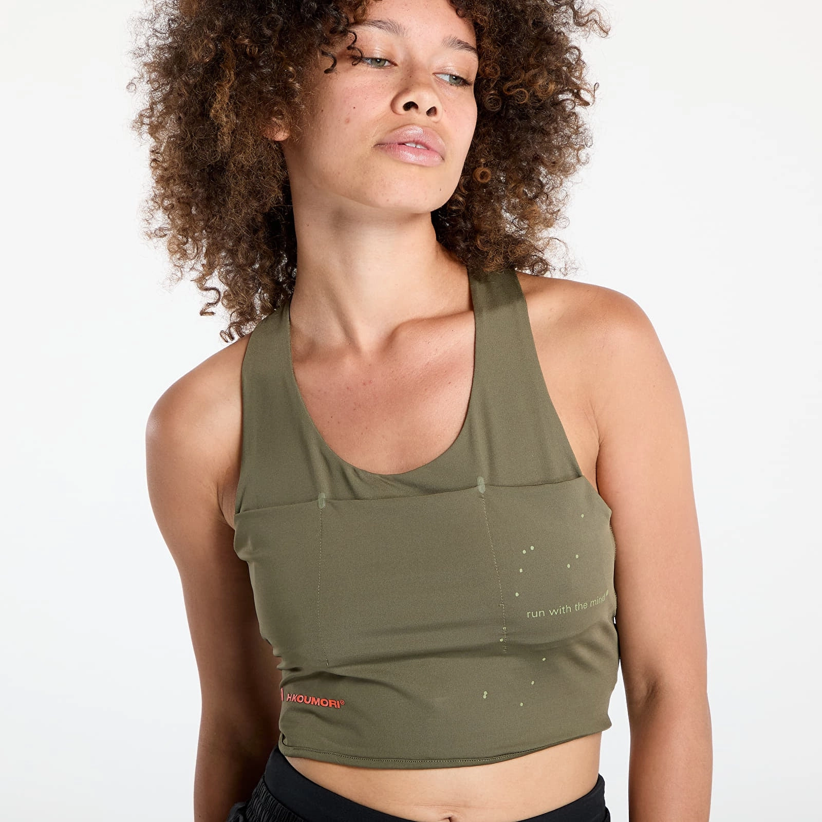 Calm Ease Women's Adi365 H.Koumori Running Crop Olive Strata