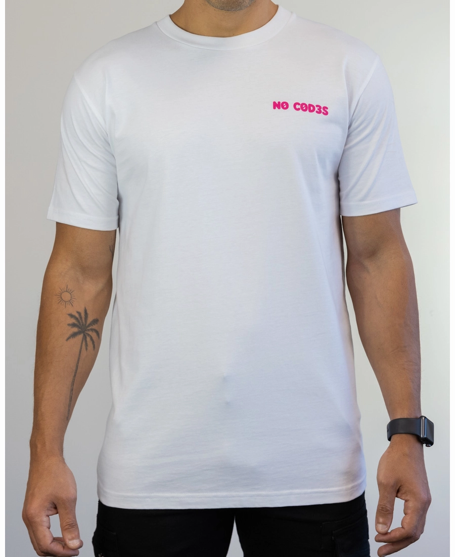 Sneakerhead Tee "No Codes" (White/Pink) Party Ready Organic Ease