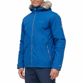 Regatta Haig Mens Waterproof Jacket - Blue Simple Fit Stretch Fabric