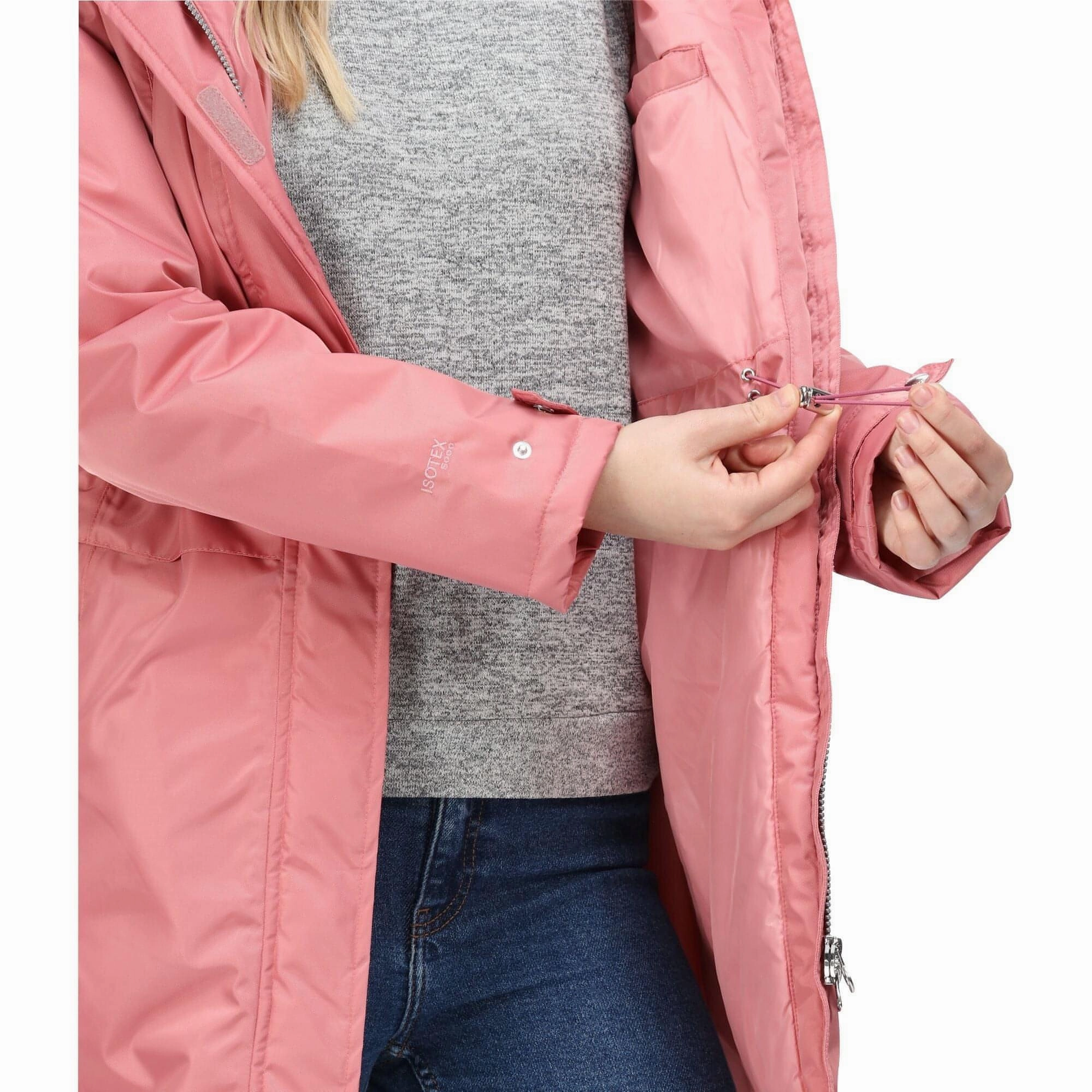 Regatta Lexis Waterproof Insulated Womens Parka Jacket - Pink Convertible Collar Style Simple Layers