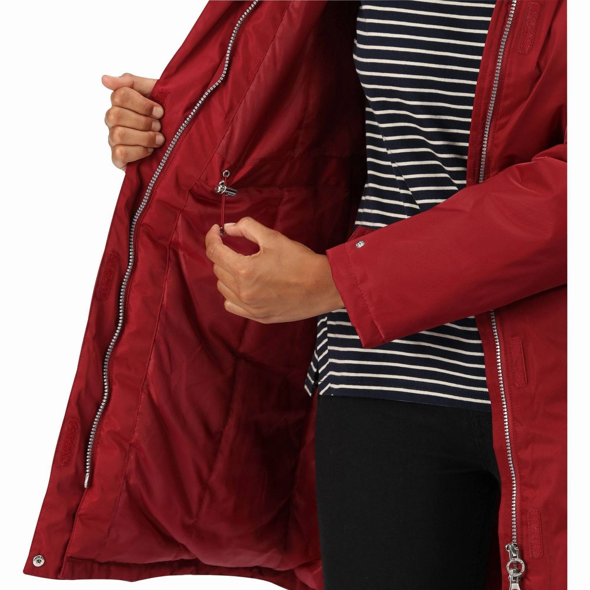 Regatta Lexis Waterproof Insulated Womens Parka Jacket - Red High Loft Insulation SeamlessBonding
