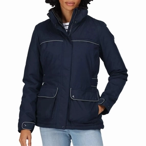 Waterproof Coating Sustainable Material Regatta Linnette Insulated Womens Waterproof Jacket - Navy