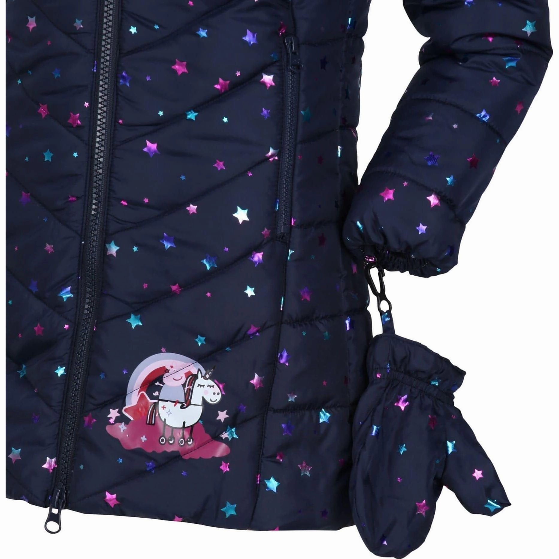 Regatta Peppa Pig Junior Padded Jacket - Navy 3-In-1 Set Flat Lock Stitching