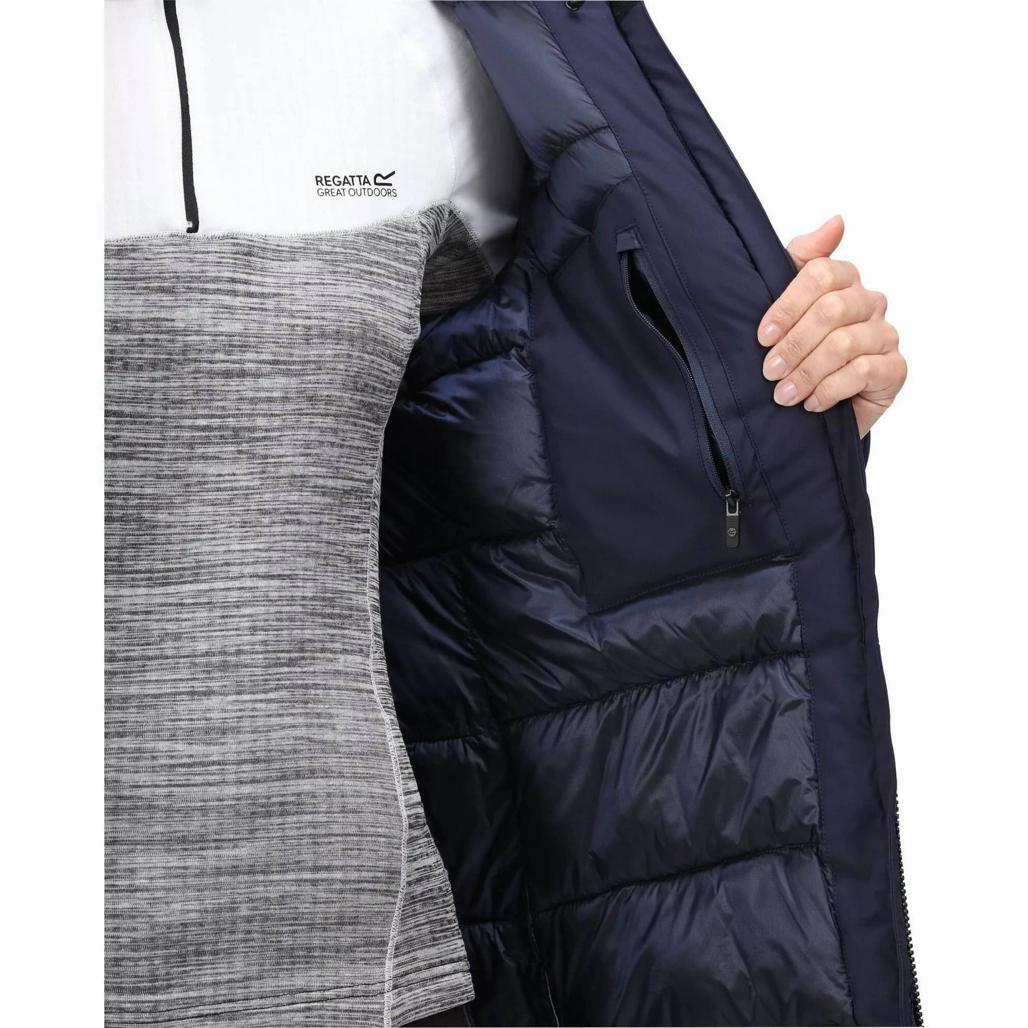 Regatta Sanda Womens Waterproof Jacket - Navy Double Stitch Seams BreathableFabric
