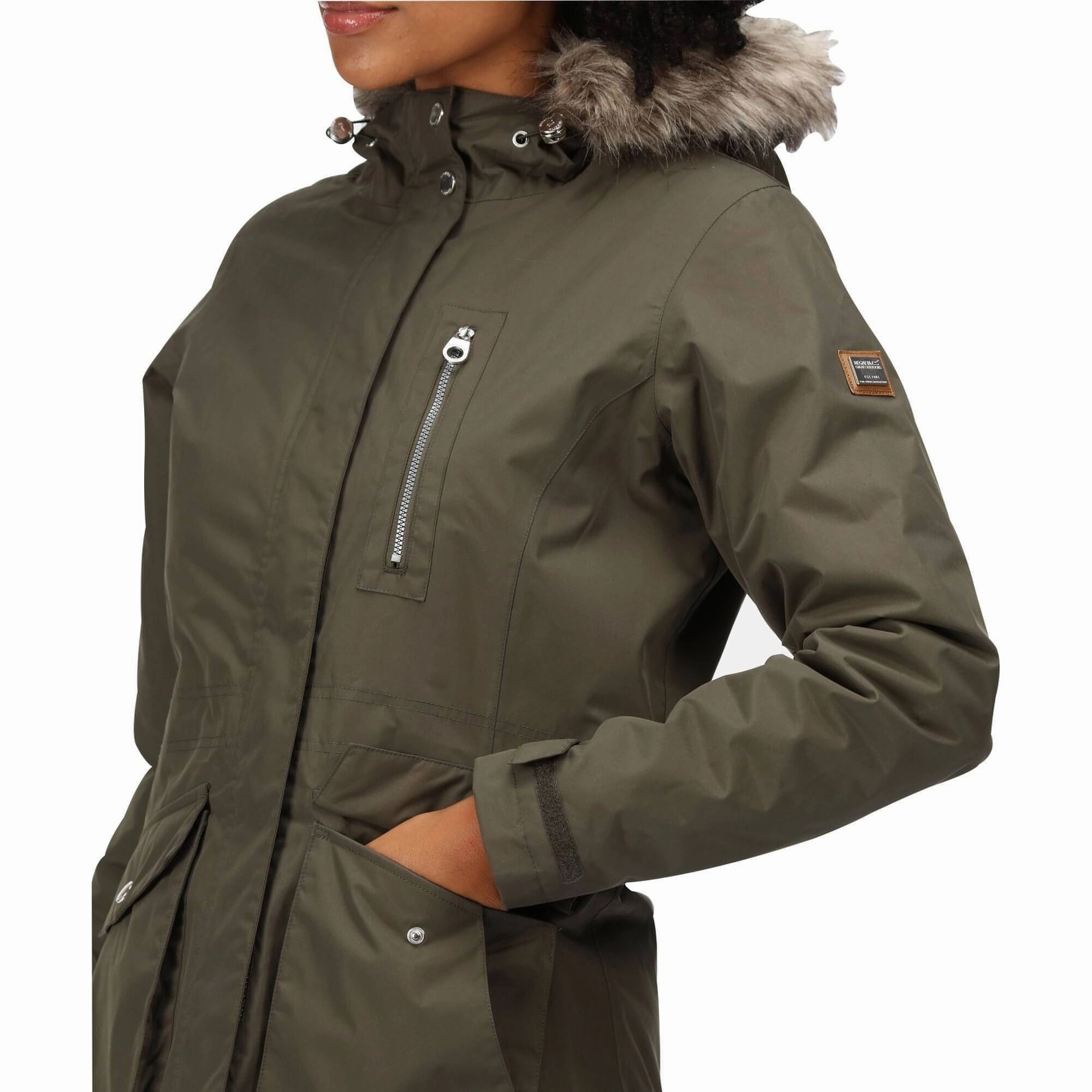 Water resistant coating Timeless Piece Regatta Serleena Insulated Womens Waterproof Jacket - Green