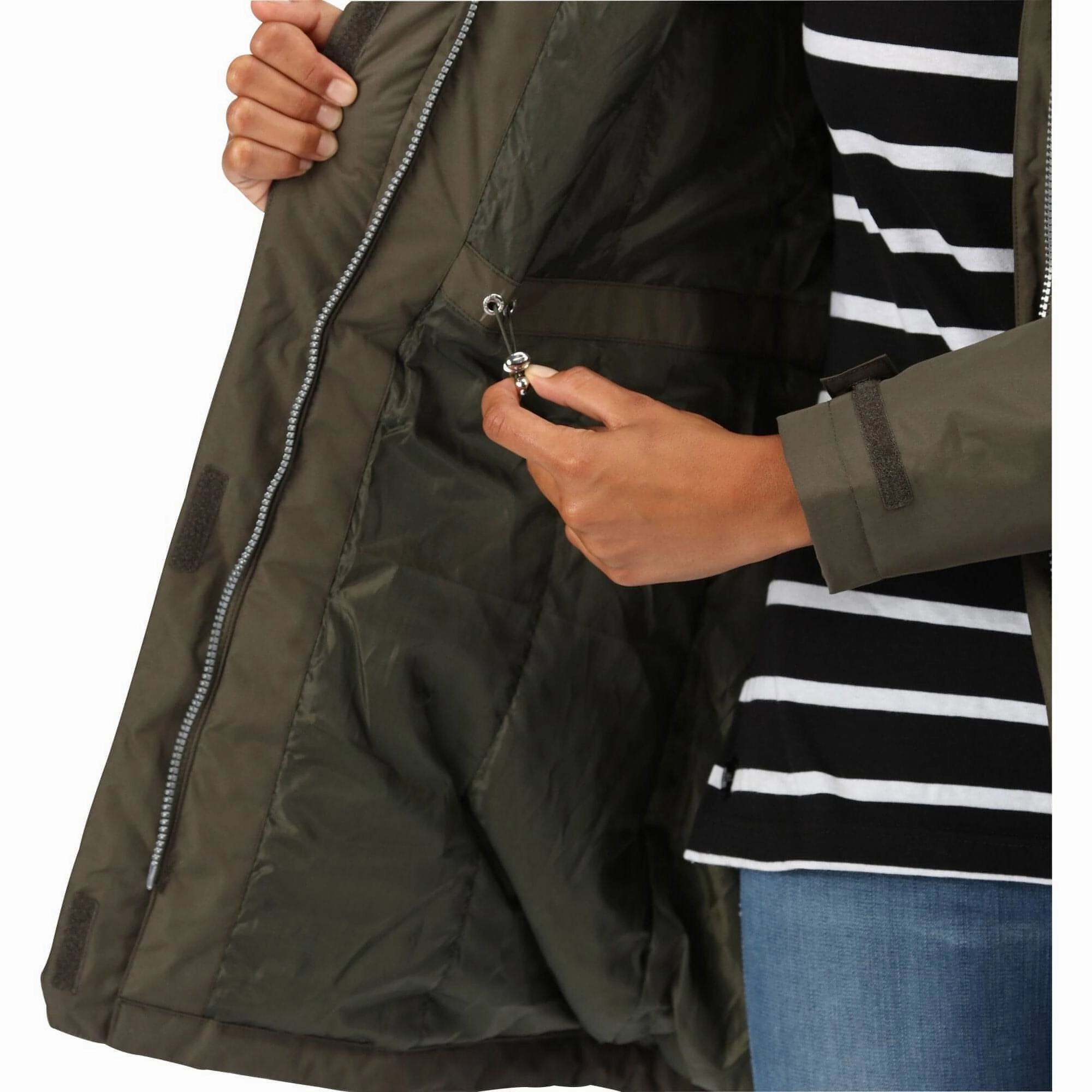 Regatta Serleena Insulated Womens Waterproof Jacket - Green Moisture Wicking Finish