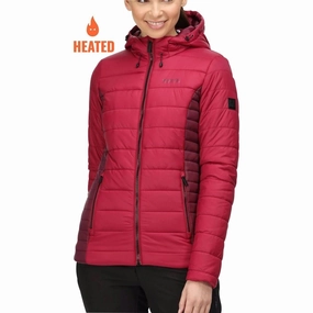 Convertible styles Sun Protective Fabric Regatta Voltera Loft II Womens Heated Jacket - Red