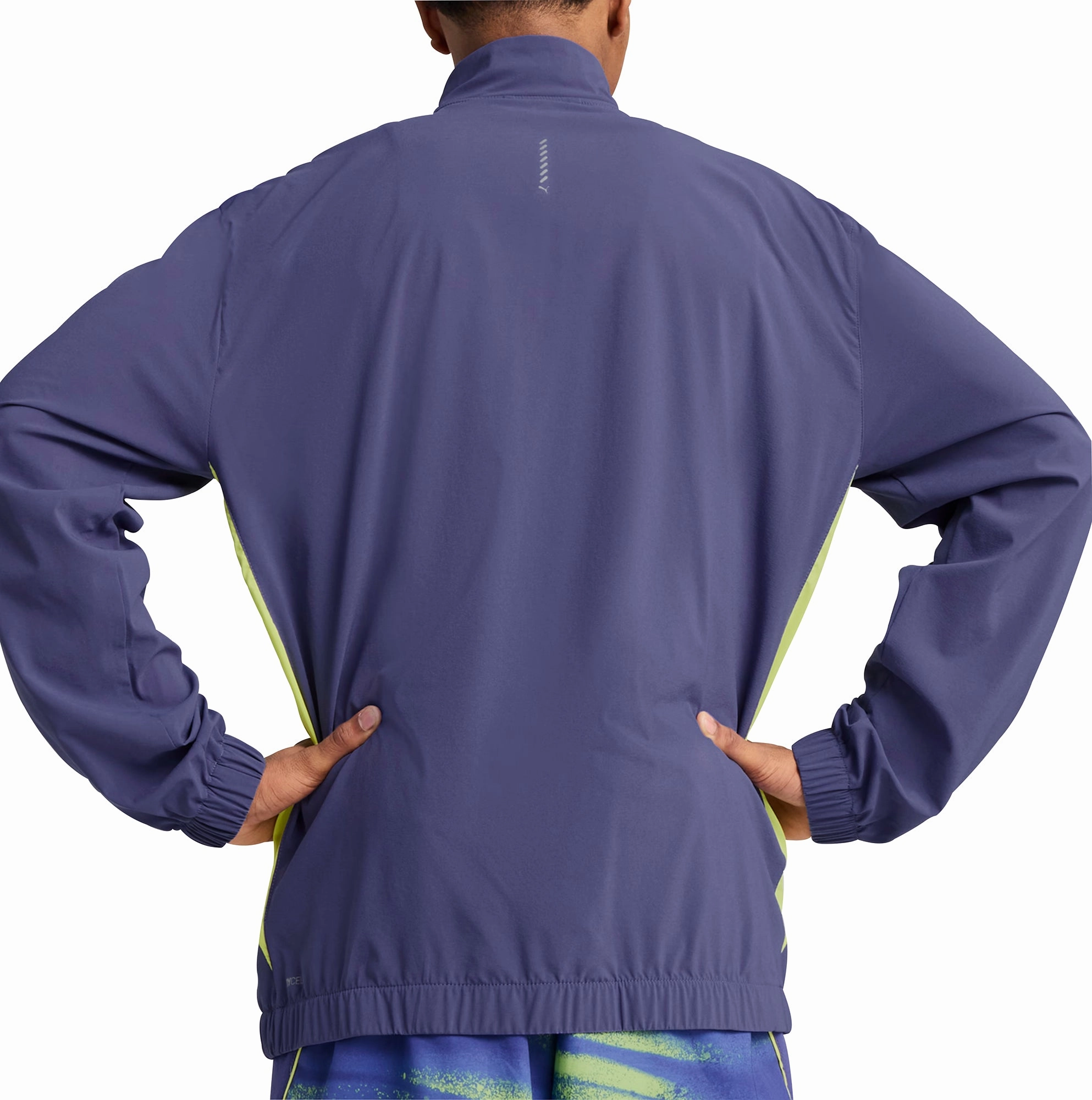 Noise Reduced Fabric High-Tech Fabric Puma Velocity Woven Mens Running Jacket - Blue